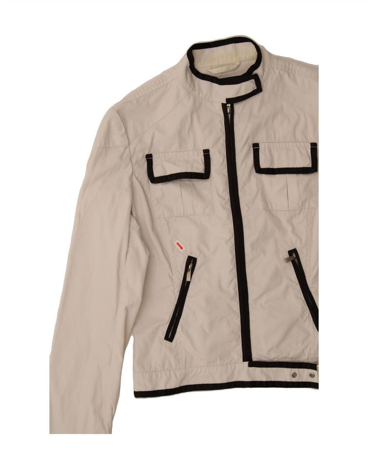 BROOKSFIELD Womens Utility Jacket IT 42 Medium White Polyamide Vintage Brooksfield and Second-Hand Brooksfield from Messina Hembry 