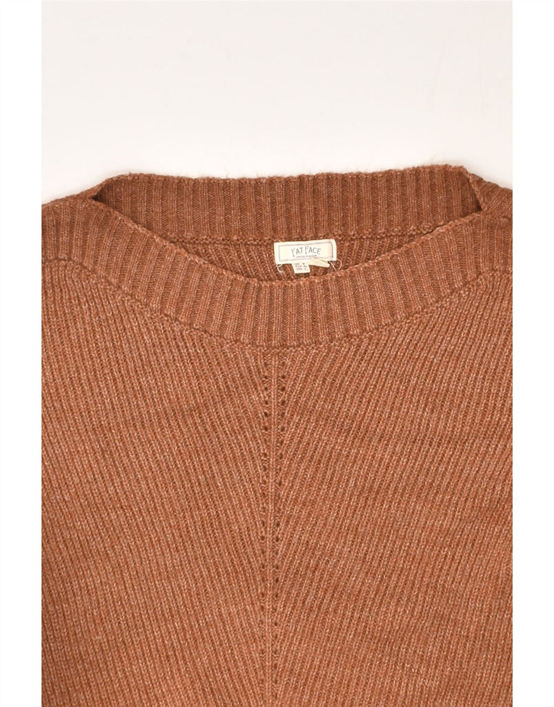 FAT FACE Womens Boat Neck Jumper Sweater UK 8 Small Brown Acrylic | Vintage Fat Face | Thrift | Second-Hand Fat Face | Used Clothing | Messina Hembry 