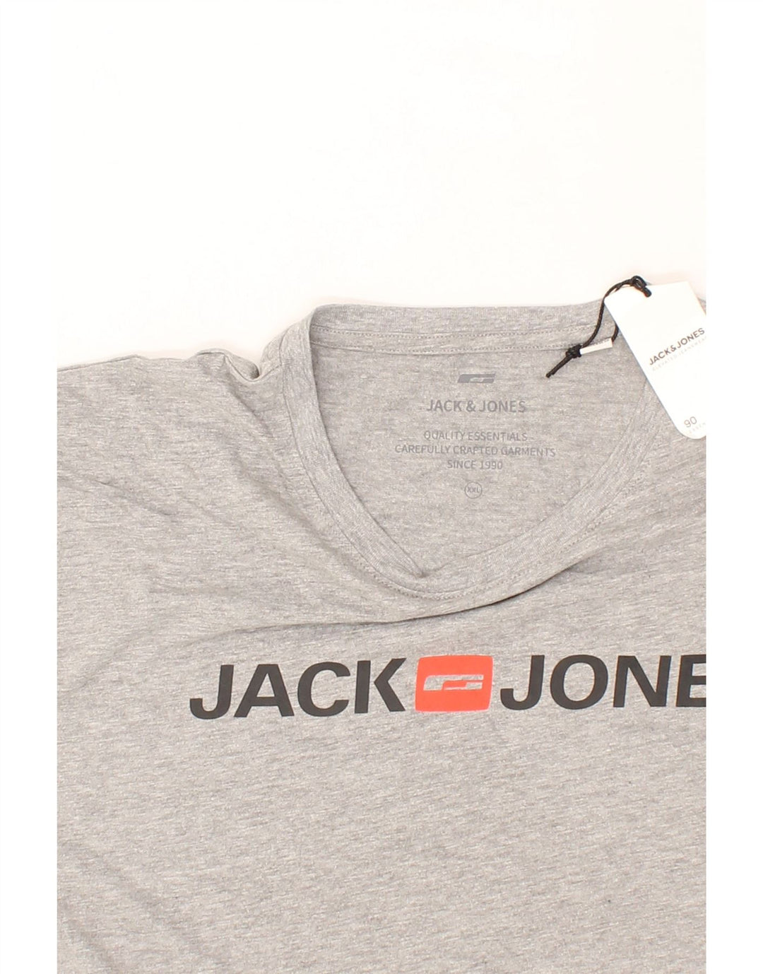 JACK & JONES Mens Graphic T-Shirt Top 2XL Grey Cotton Vintage Jack & Jones and Second-Hand Jack & Jones from Messina Hembry 