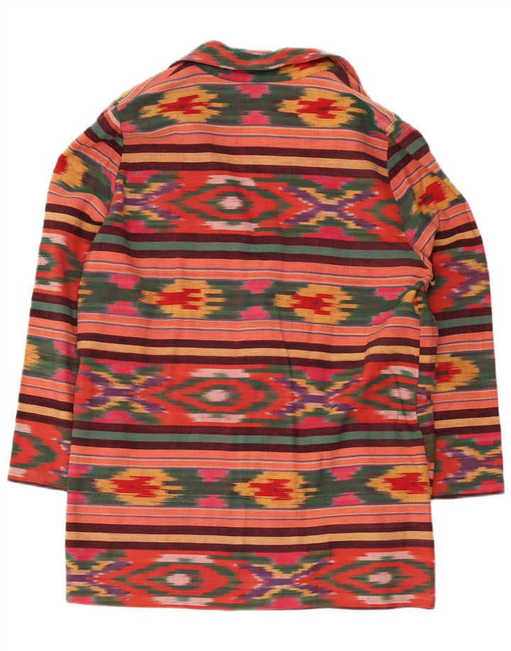 Vintage Womens 2 Button Blazer Jacket UK 18 XL Multicoloured Ikat Cotton
