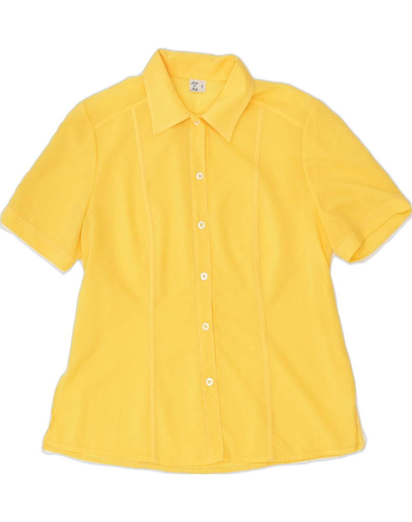 VINTAGE Womens Shirt Blouse UK 14 Large Yellow | Vintage Vintage | Thrift | Second-Hand Vintage | Used Clothing | Messina Hembry 