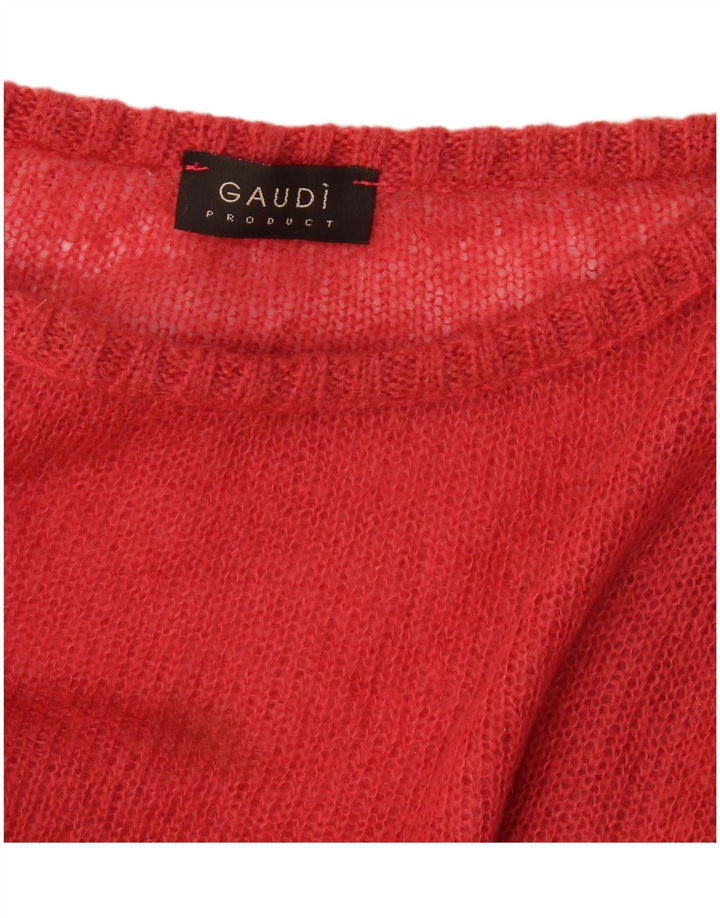Gaudi Womens Boat Neck Jumper Sweater UK 14 Medium Red
