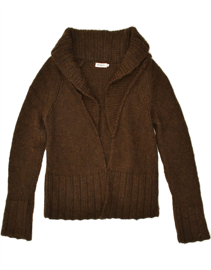 MAX & CO. Womens Cardigan Sweater UK 12 Medium Brown Wool | Vintage Max & Co. | Thrift | Second-Hand Max & Co. | Used Clothing | Messina Hembry 