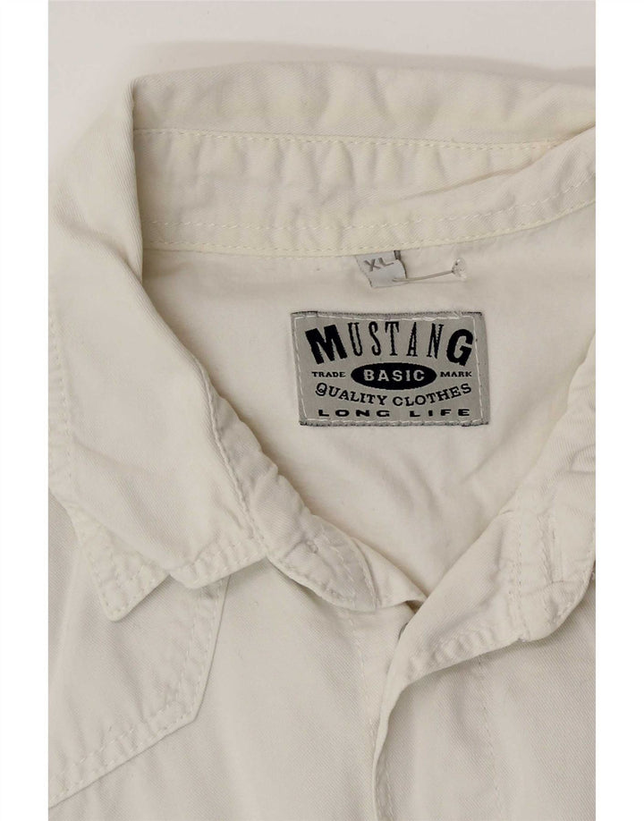 Mustang Mens Short Sleeve Shirt XL White