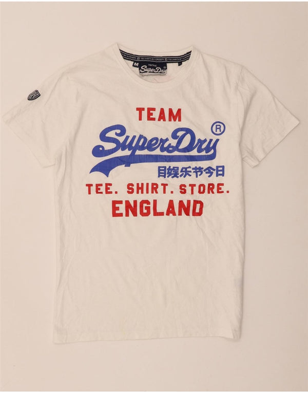 Superdry Mens Graphic T-Shirt Top Medium White Cotton