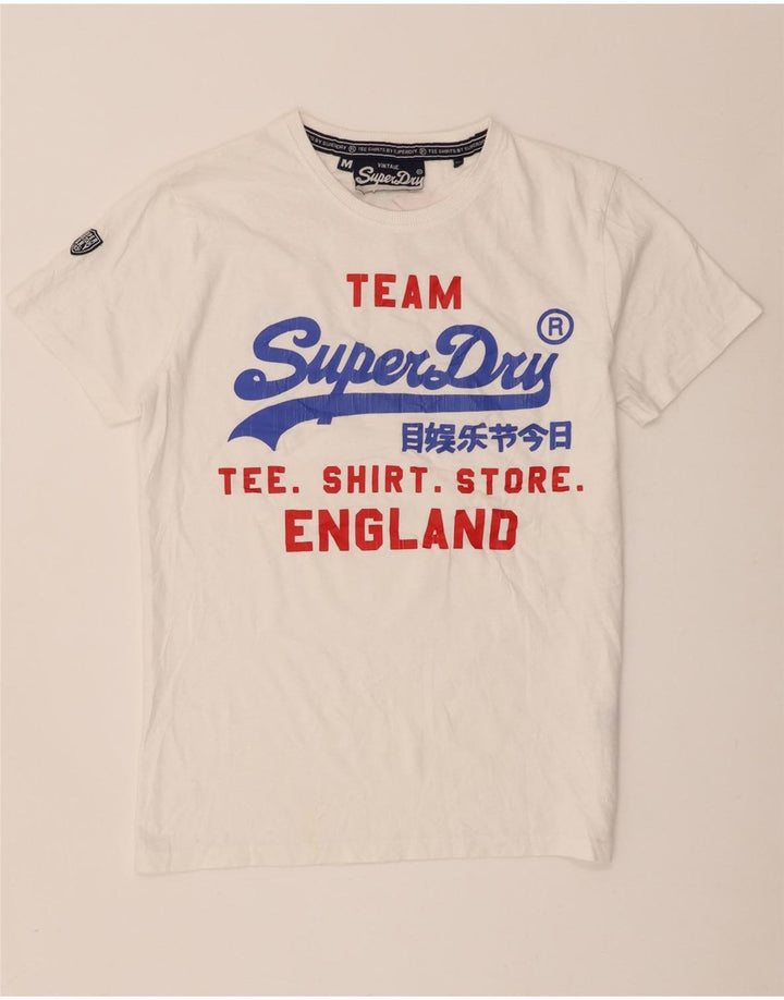 Superdry Mens Graphic T-Shirt Top Medium White Cotton