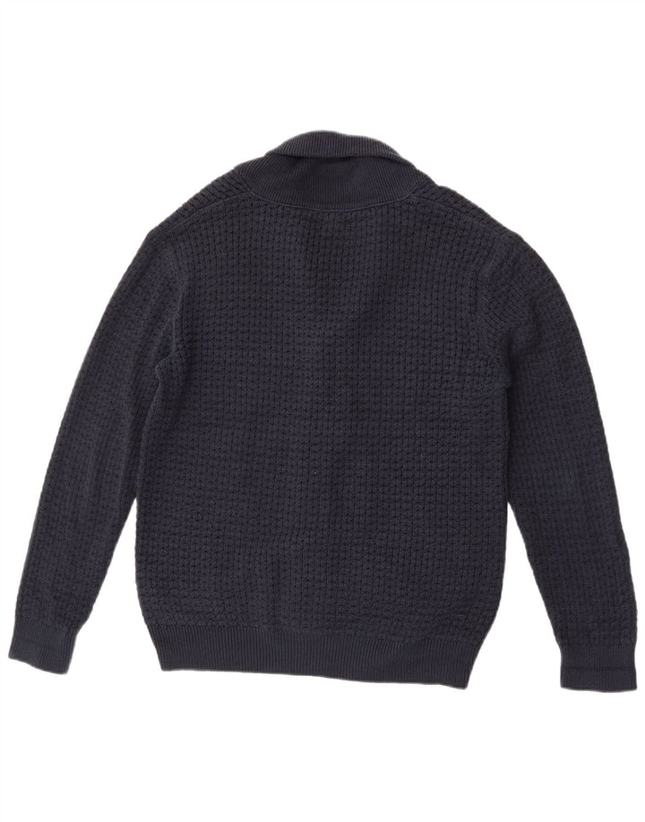 Zara Mens Cardigan Sweater Large Navy Blue