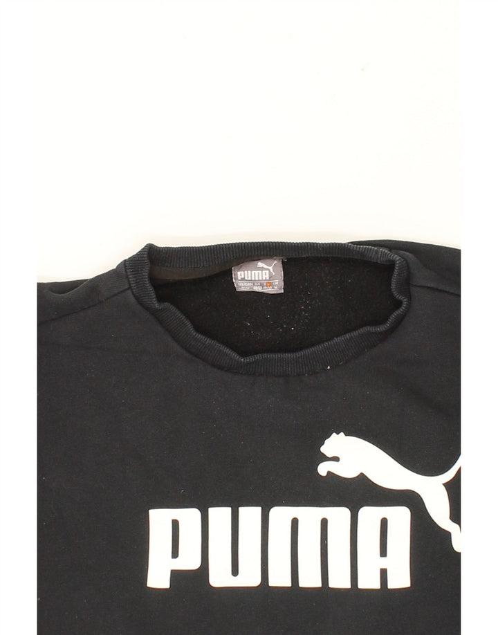 PUMA Mens Graphic Sweatshirt Jumper Medium Black Cotton Vintage Puma and Second-Hand Puma from Messina Hembry 