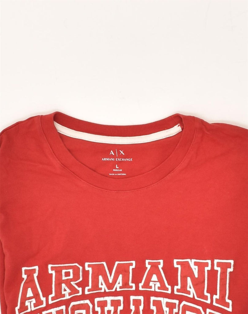 ARMANI EXCHANGE Mens Graphic T-Shirt Top Large Red Cotton | Vintage Armani Exchange | Thrift | Second-Hand Armani Exchange | Used Clothing | Messina Hembry 