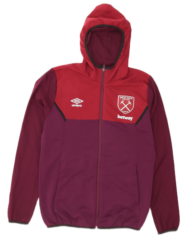 Umbro Mens West Ham United F.C Zip Hoodie Sweater Medium Burgundy Sports