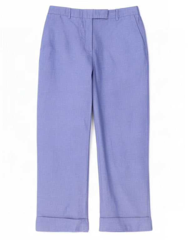 Marks & Spencer Womens Straight Suit Trousers UK 12 Medium W32 L27 Blue