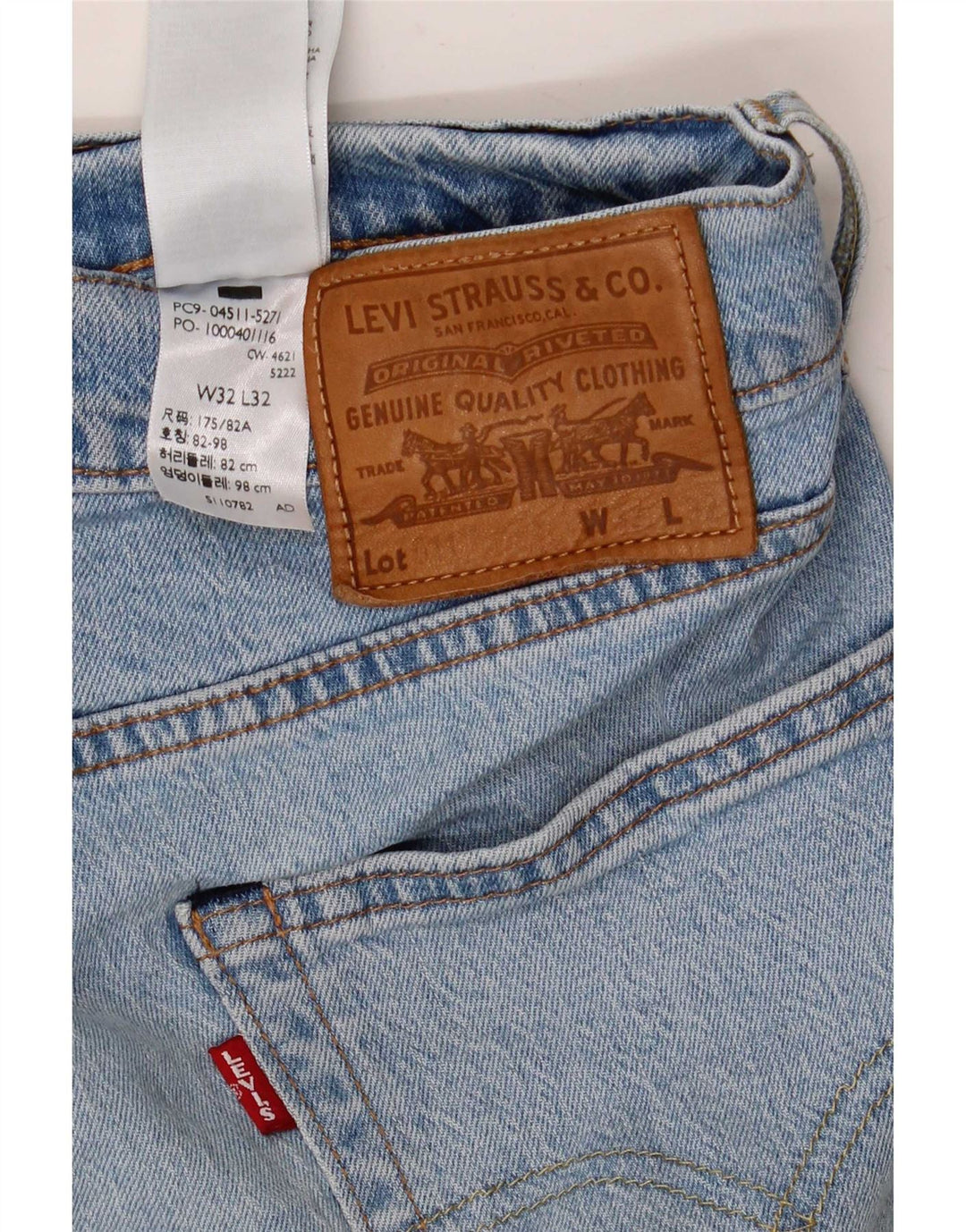 Levi's Mens 511 Slim Jeans W32 L32 Blue Cotton