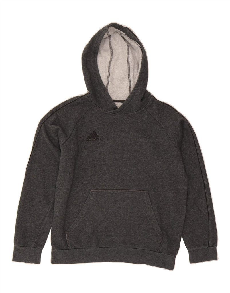 ADIDAS Boys Hoodie Jumper 12-13 Years Grey Cotton Vintage Adidas and Second-Hand Adidas from Messina Hembry 