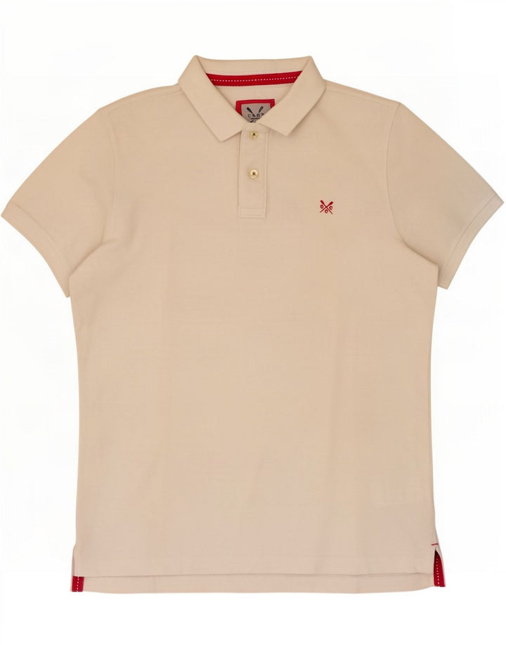 Crew Clothing Mens Polo Shirt Medium Off White Cotton