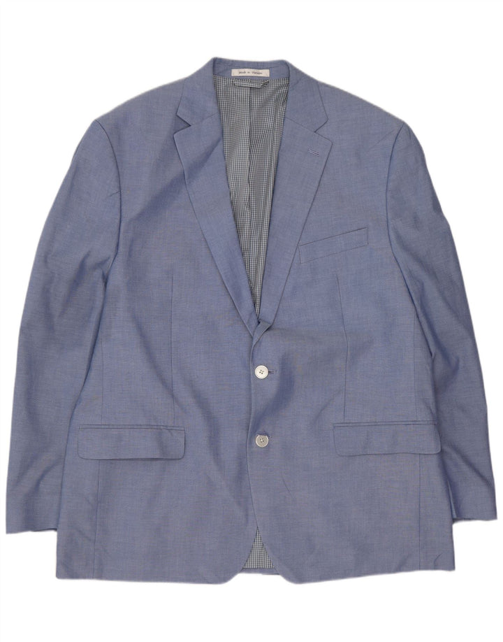 CHAPS Mens 2 Button Blazer Jacket UK 44 2XL Blue Cotton