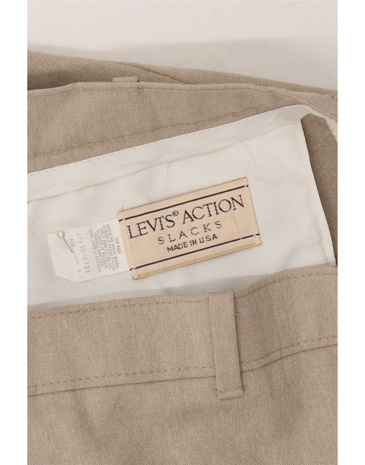 Levi's Mens Action Slacks Straight Casual Trousers W36 L30 Beige