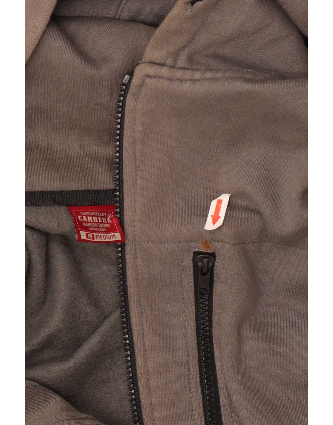 Carrera Mens Zip Hoodie Sweater Medium Grey Cotton