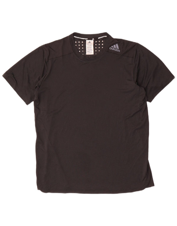 Adidas Mens T-Shirt Top XL Black Spotted Polyester