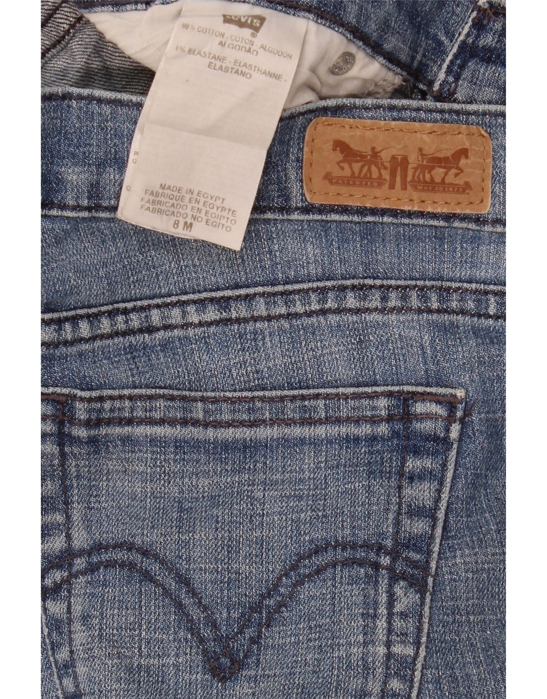 Levi's Womens 505 Straight Jeans US 8 Medium W33 L32 Blue Cotton