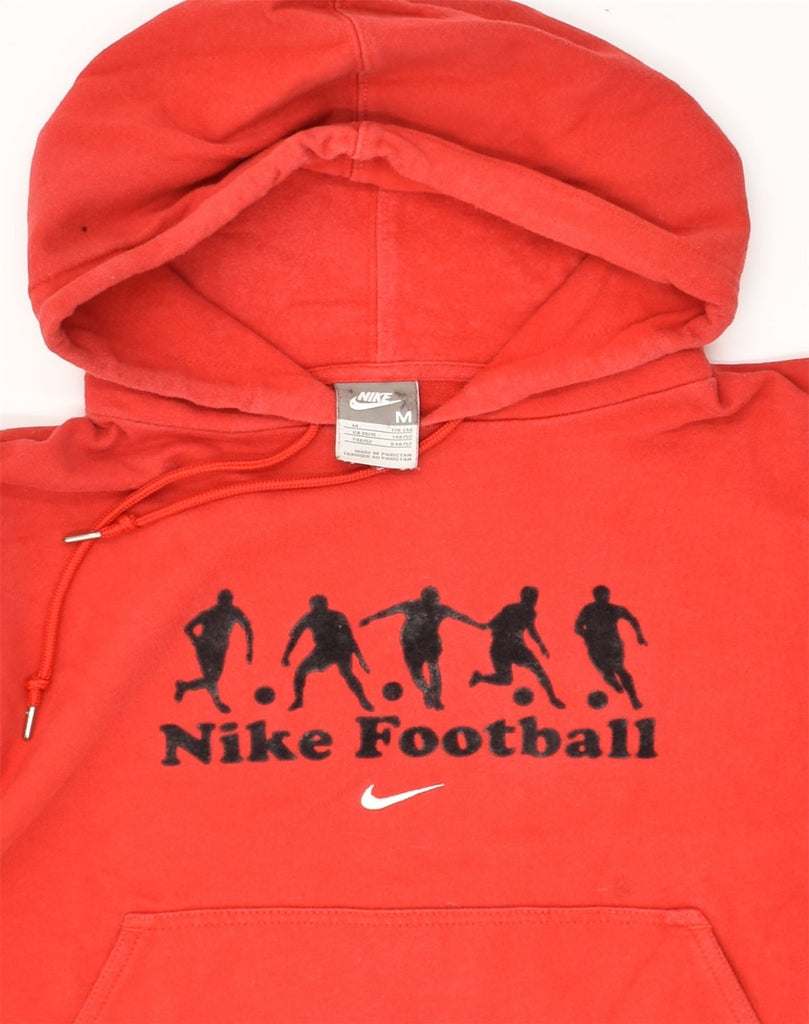 NIKE Mens Graphic Hoodie Jumper UK 39/41 Medium Red Cotton | Vintage Nike | Thrift | Second-Hand Nike | Used Clothing | Messina Hembry 