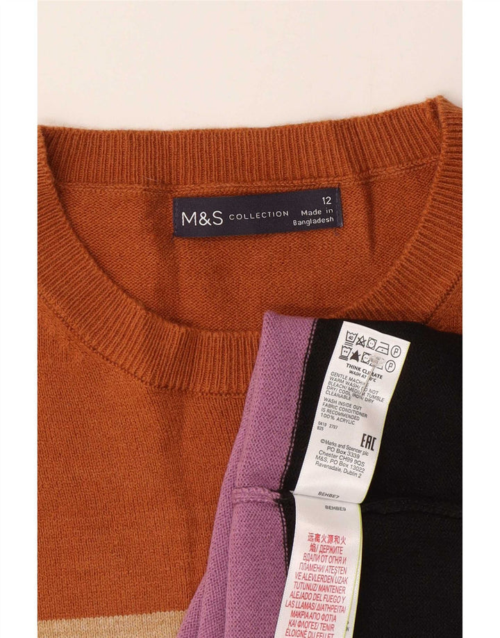Marks & Spencer Womens Crew Neck Jumper Sweater UK 12 Medium Multicoloured