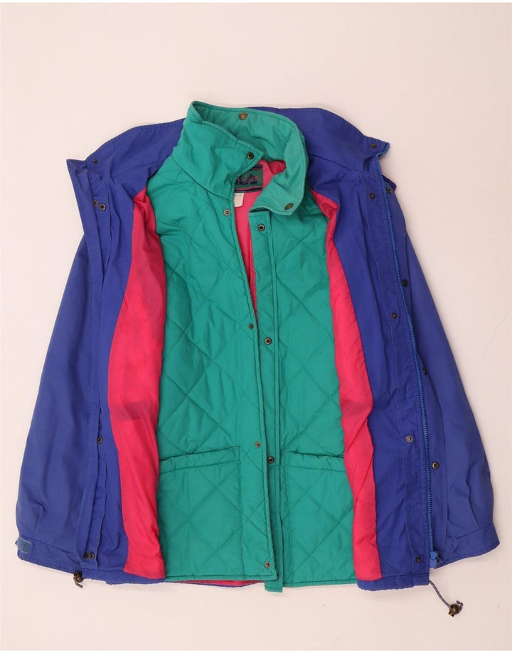 Fila Mens Hooded Windbreaker Jacket IT 52 2XL Blue Colourblock Polyester
