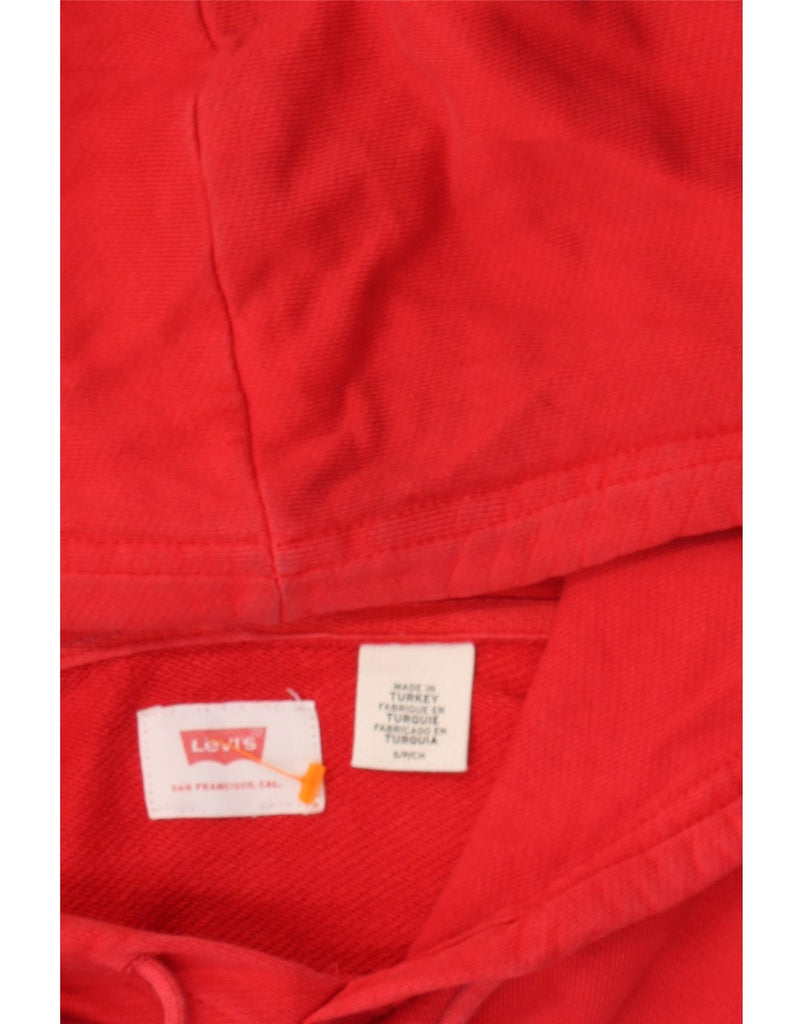 LEVI'S Mens Graphic Hoodie Jumper Small Red Cotton Vintage Levi's and Second-Hand Levi's from Messina Hembry 