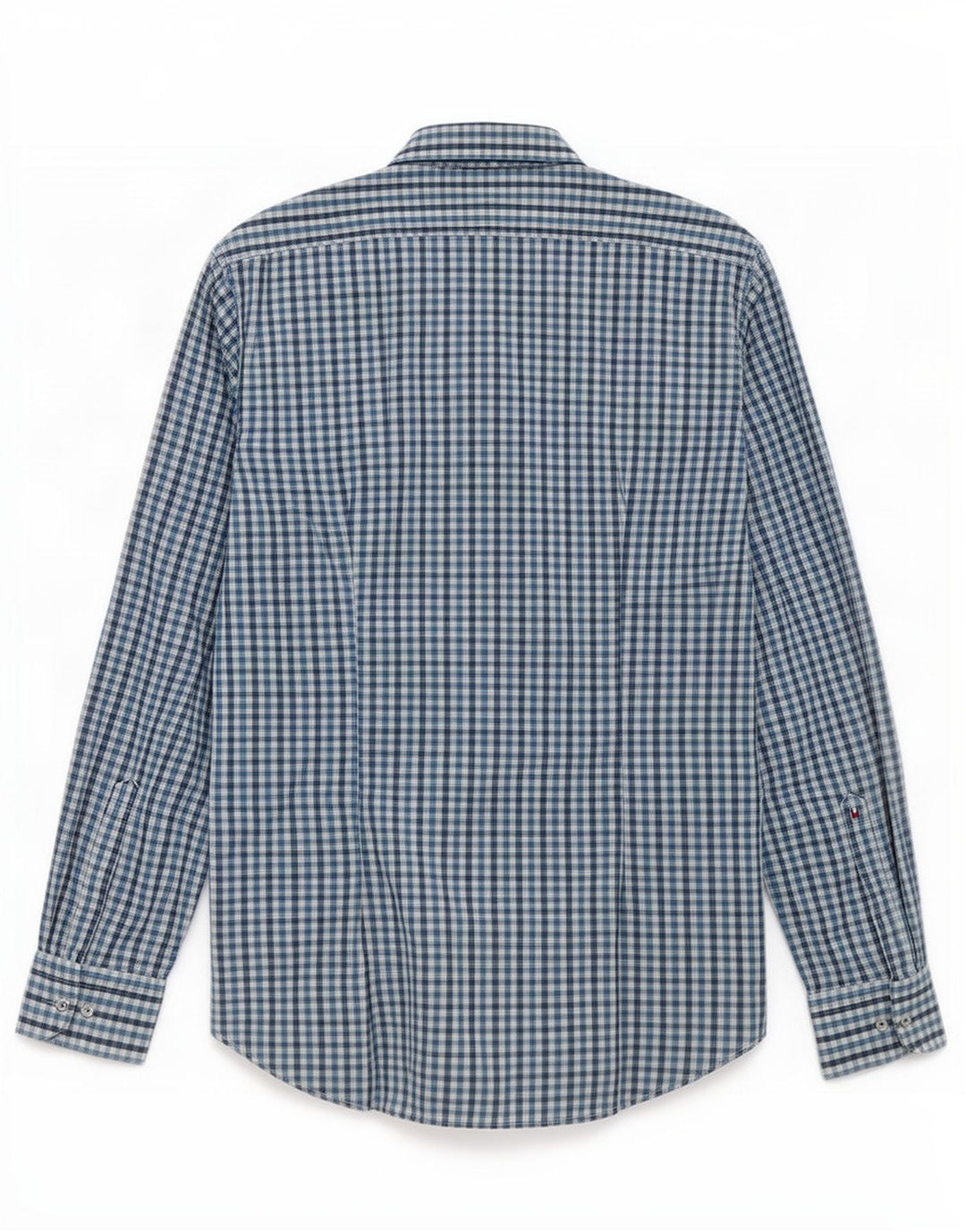 Tommy Hilfiger Mens Tailored Shirt Size 39 15 1/2 Medium Blue Gingham