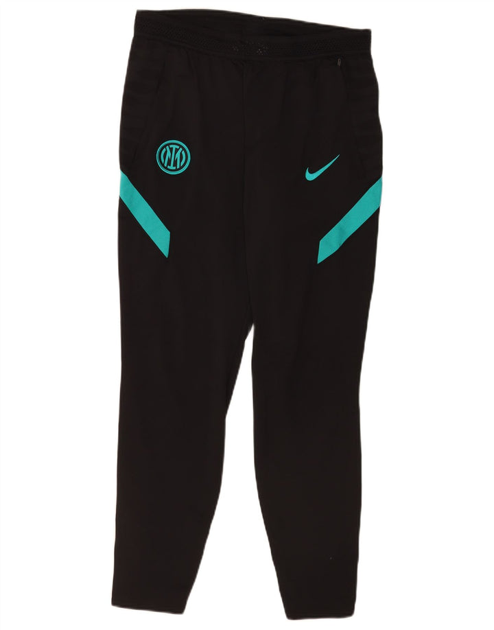 Nike Mens Inter Milan Tracksuit Trousers Medium Black Colourblock Polyester
