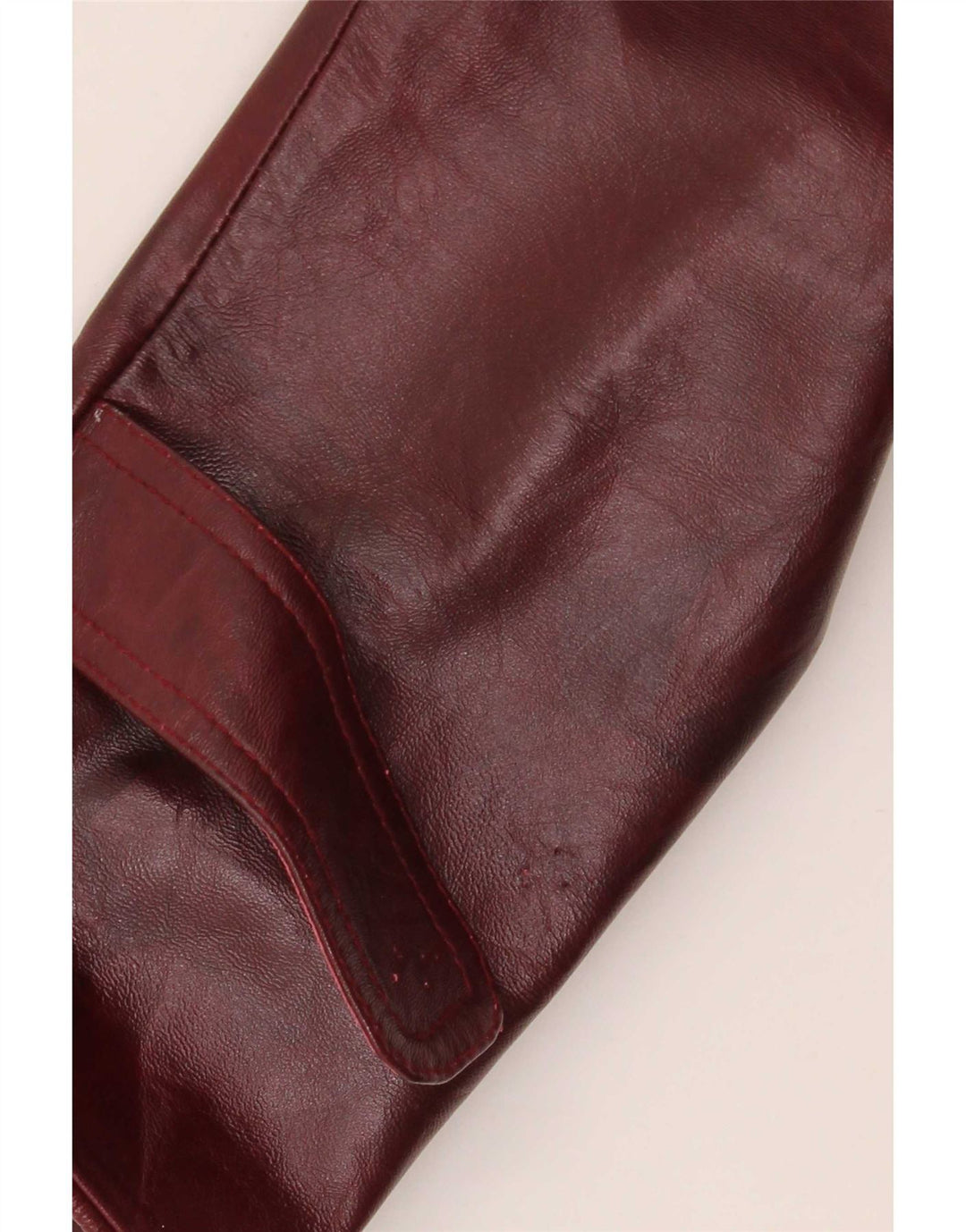 Vintage Womens Leather Jacket UK 26 5XL Burgundy