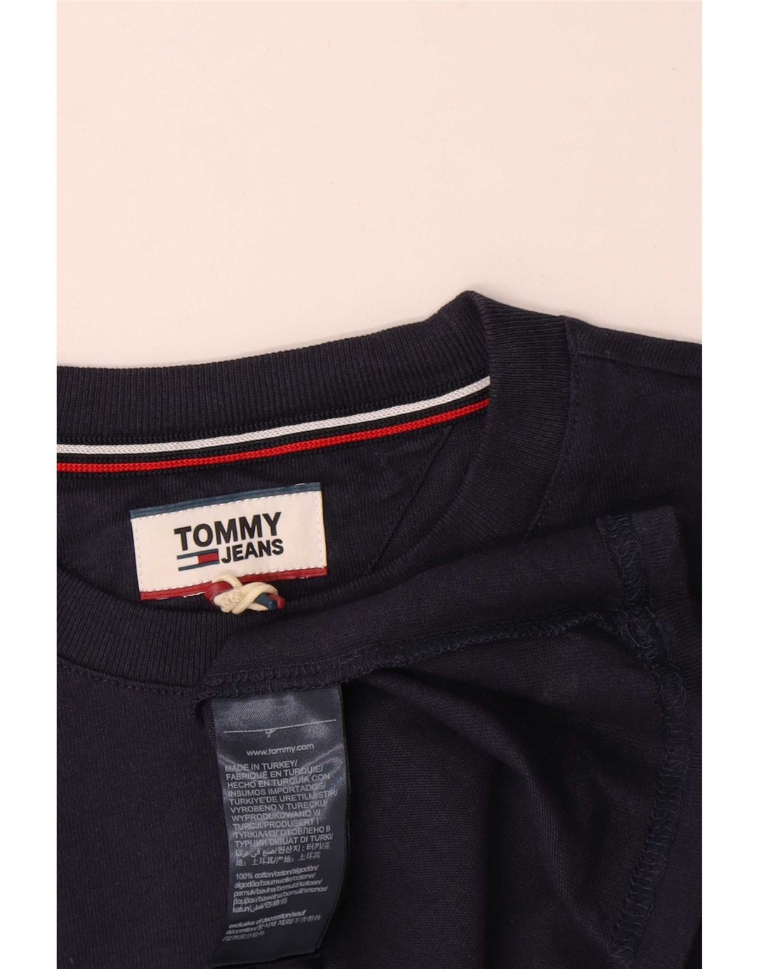 Tommy Hilfiger Mens Graphic T-Shirt Top Medium Navy Blue Cotton