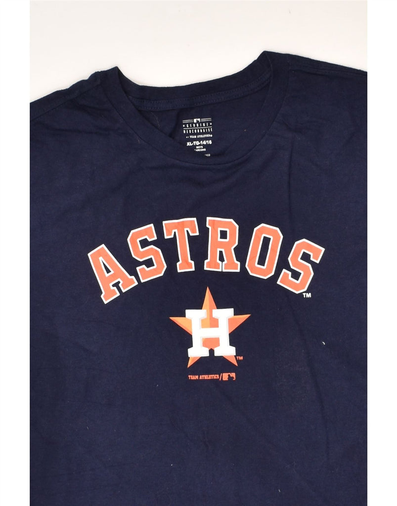 MAJESTIC Boys Astros NBA Graphic T-Shirt Top 14-15 Years XL Navy Blue | Vintage Majestic | Thrift | Second-Hand Majestic | Used Clothing | Messina Hembry 