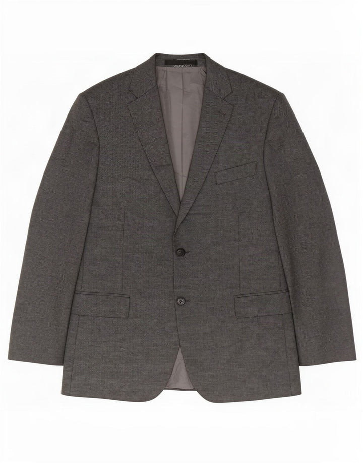 Marks & Spencer Mens 2 Button Blazer Jacket UK 42 Large Grey Polyester