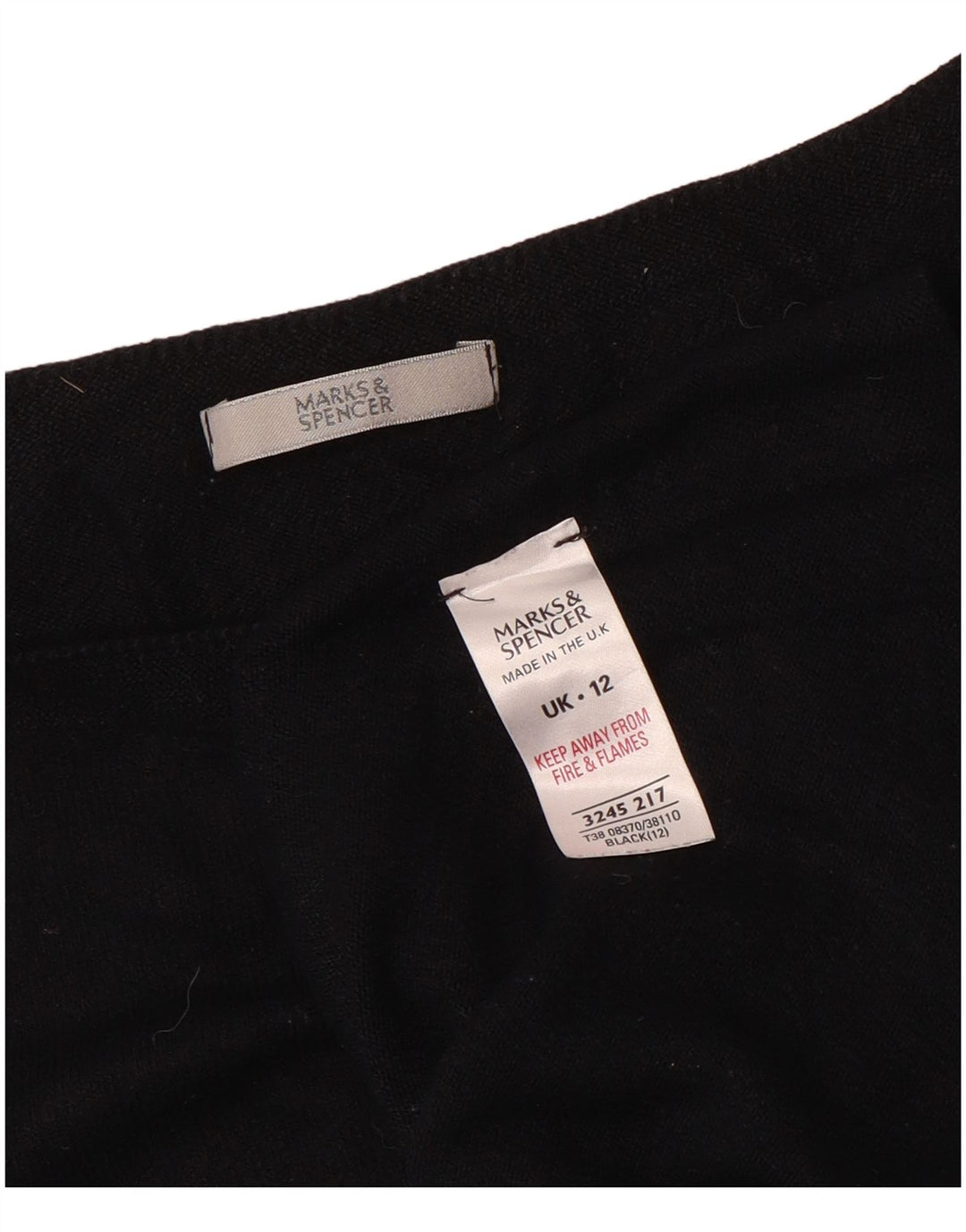 Marks & Spencer Womens Blouse Top UK 12 Medium Black Viscose