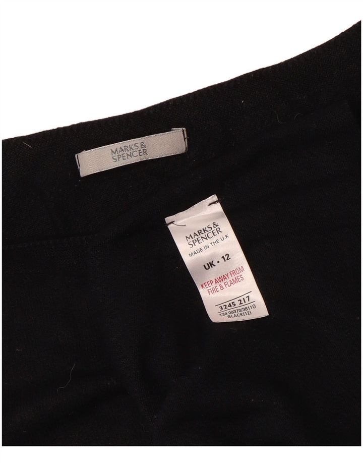 Marks & Spencer Womens Blouse Top UK 12 Medium Black Viscose