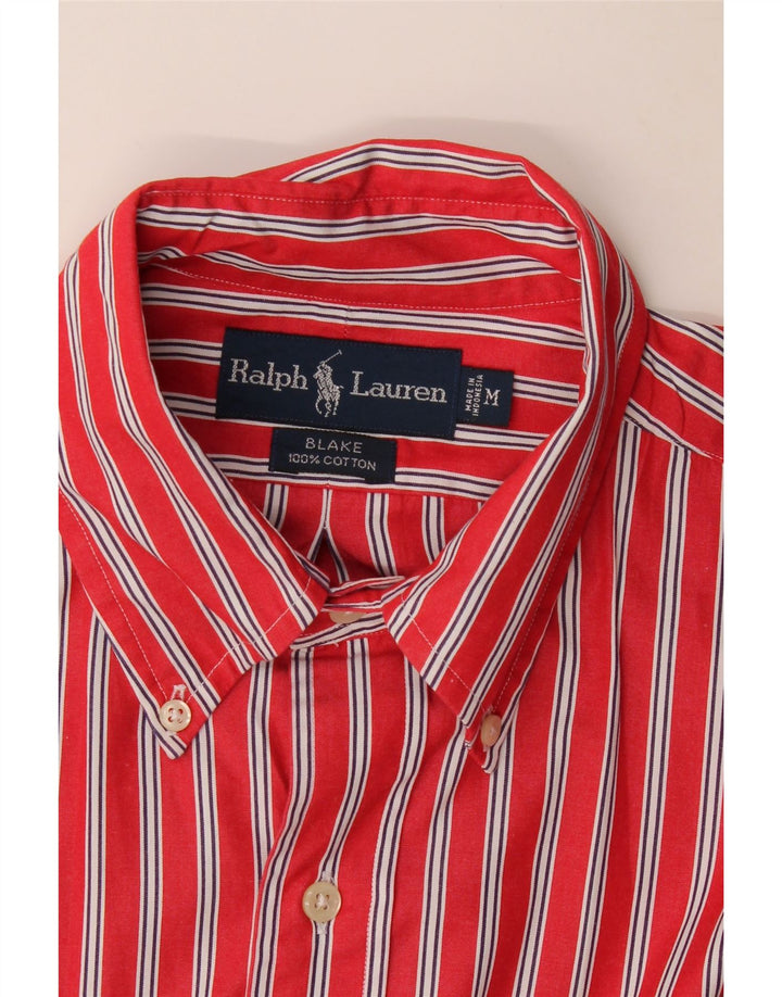 Ralph Lauren Mens Blake Shirt Medium Red Striped Cotton