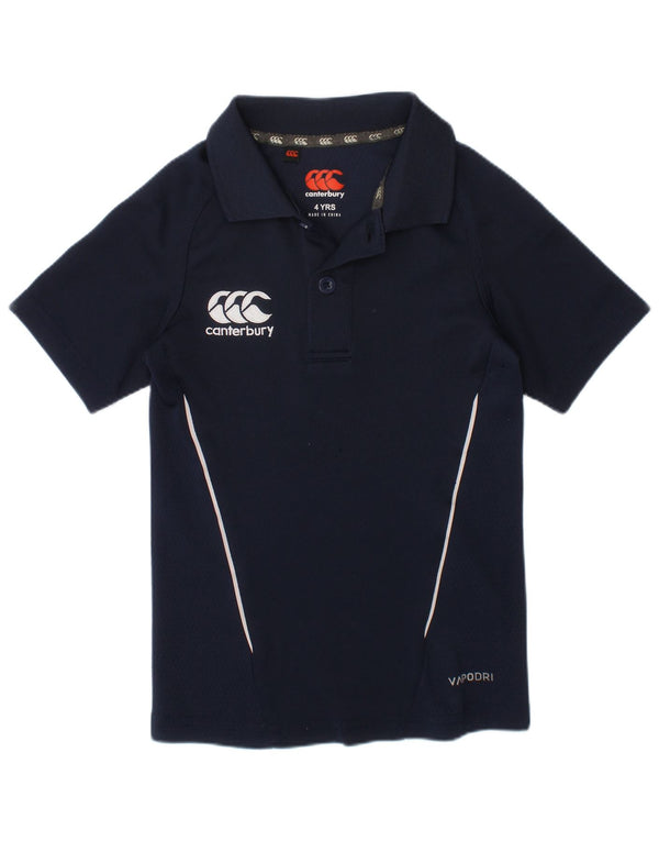 Canterbury Boys Graphic Polo Shirt 3-4 Years Navy Blue Polyester