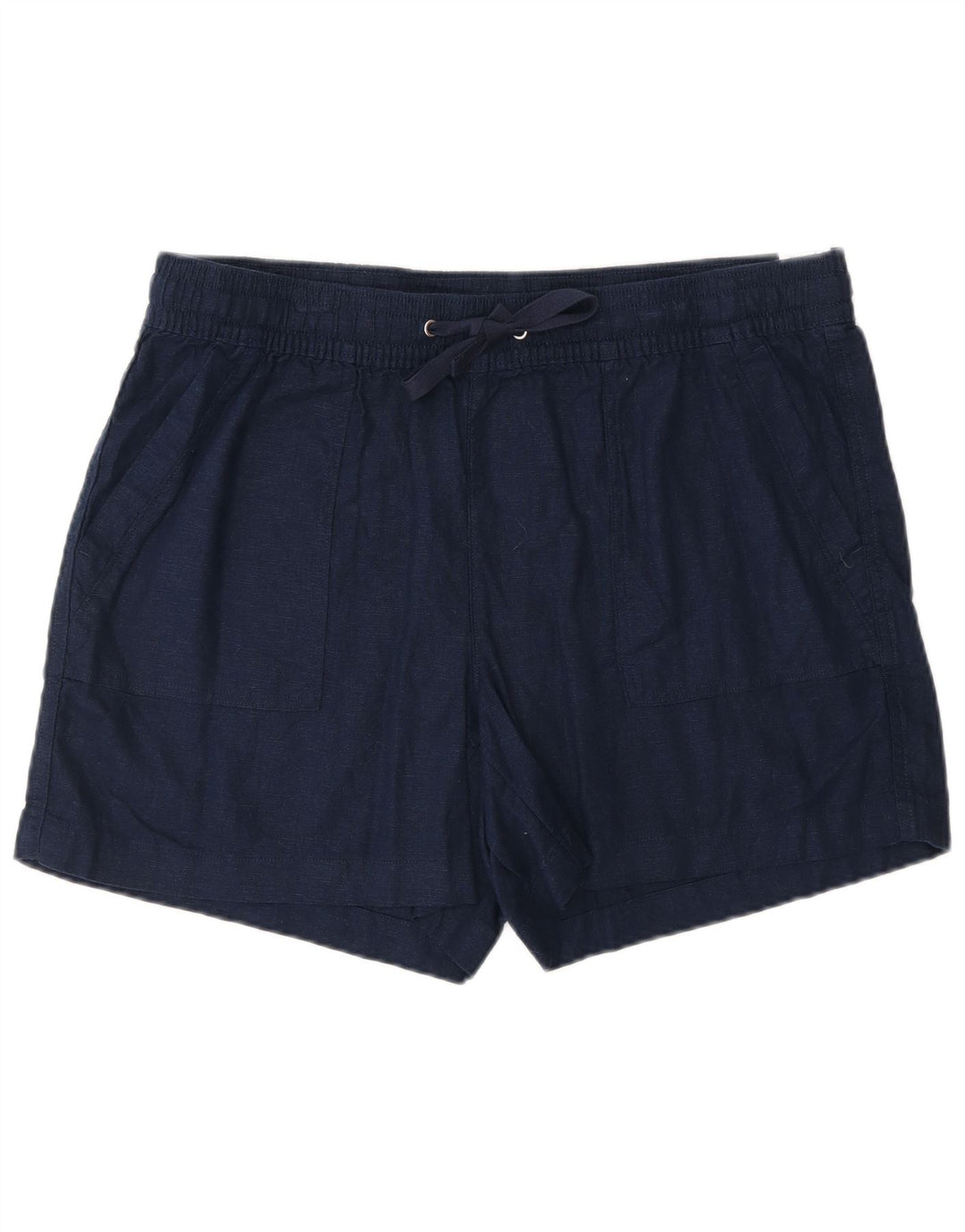 NAUTICA Womens Chino Shorts Large W32 Navy Blue Linen