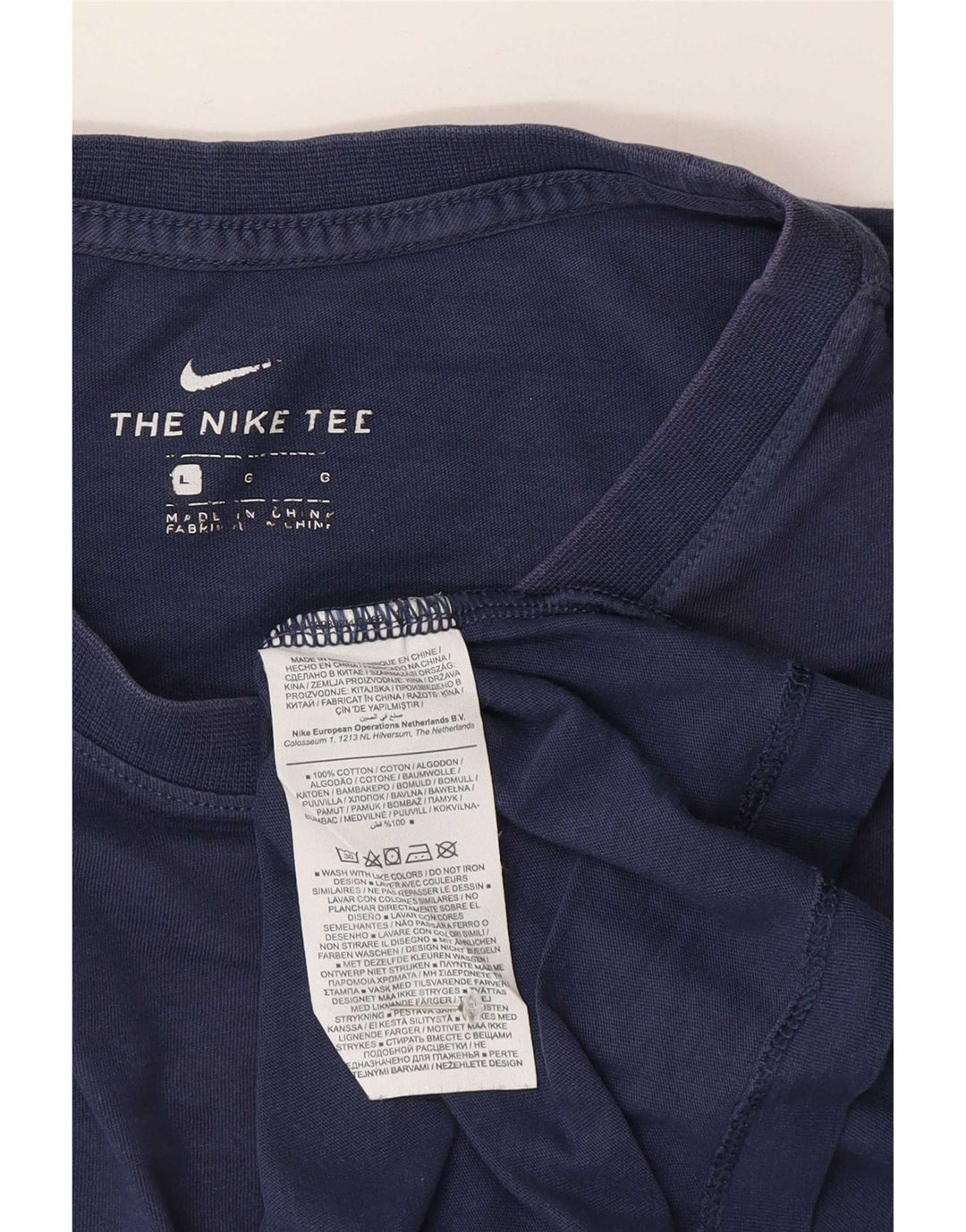 Nike Mens T-Shirt Top Large Navy Blue Cotton