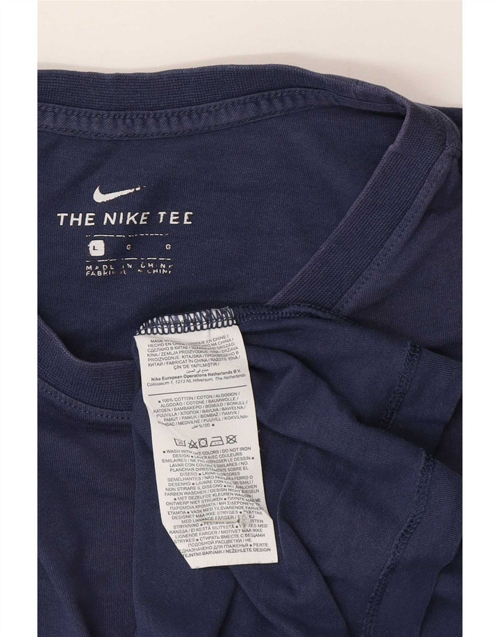 Nike Mens T-Shirt Top Large Navy Blue Cotton