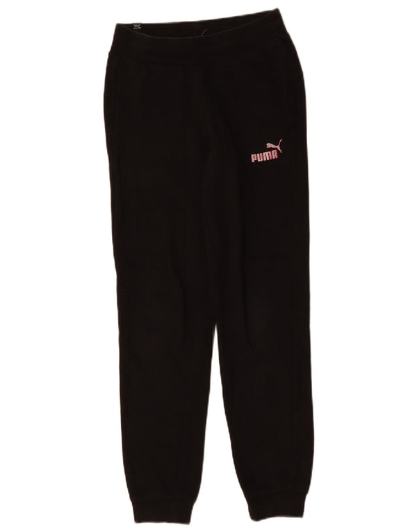 PUMA Girls Tracksuit Trousers Joggers 11-12 Years  Black Cotton