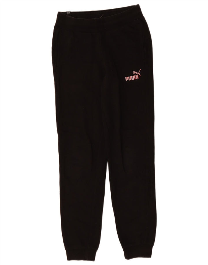 PUMA Girls Tracksuit Trousers Joggers 11-12 Years  Black Cotton