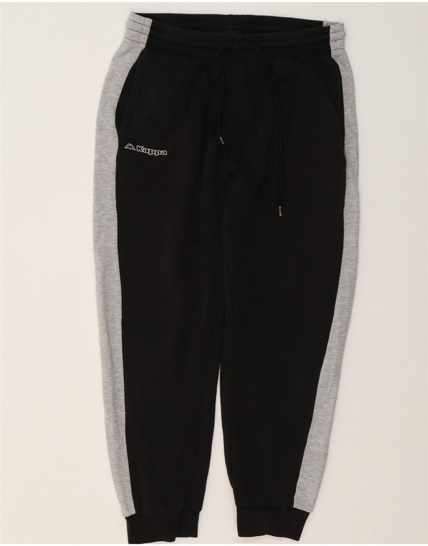Kappa Mens Tracksuit Trousers Joggers Large Black Colourblock Cotton