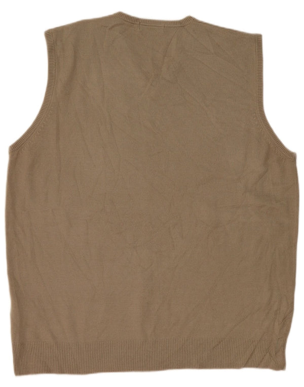 Marks & Spencer Mens Vest Tank Top Large Beige Acrylic