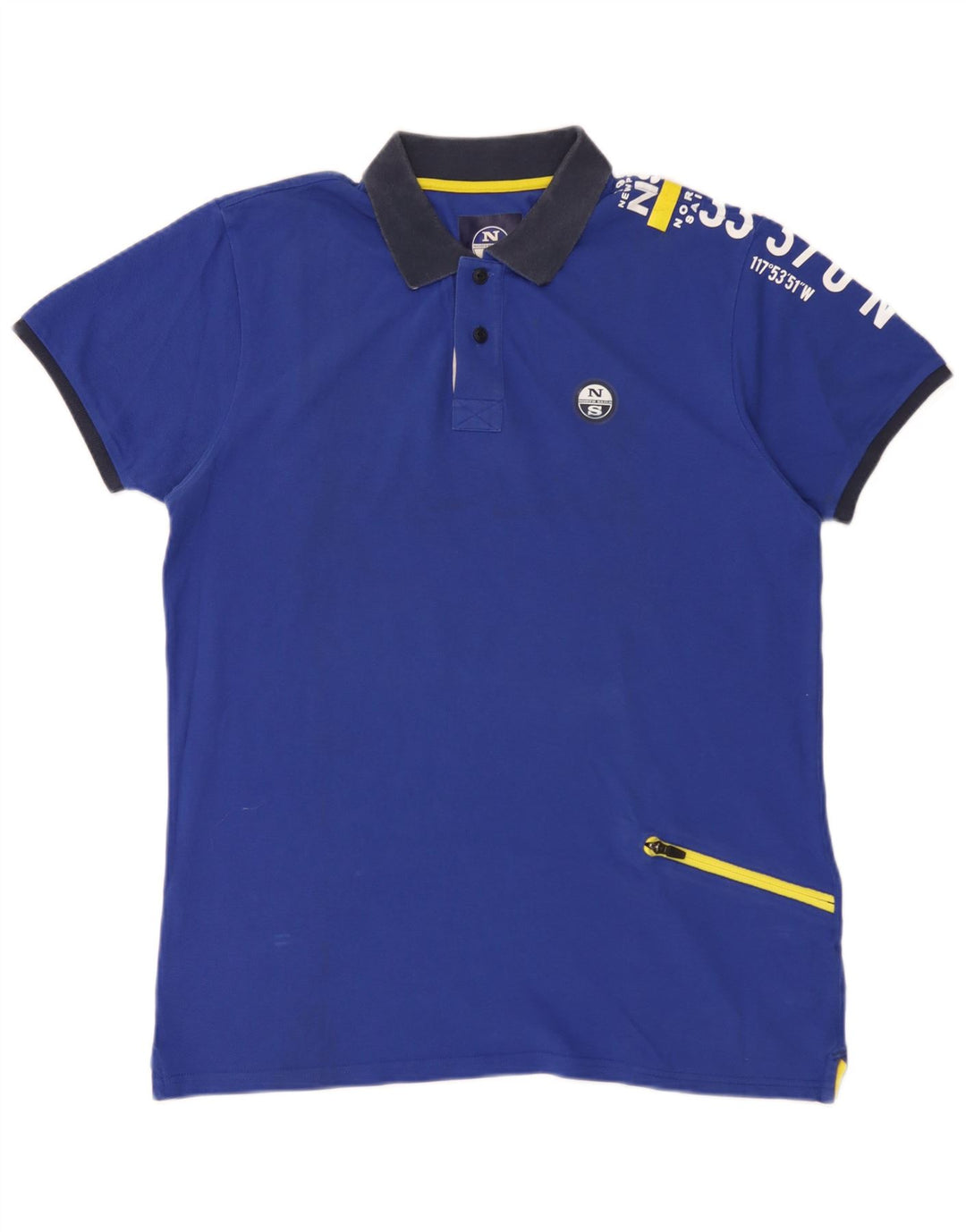 North Sails Mens Graphic Polo Shirt XL Blue Cotton