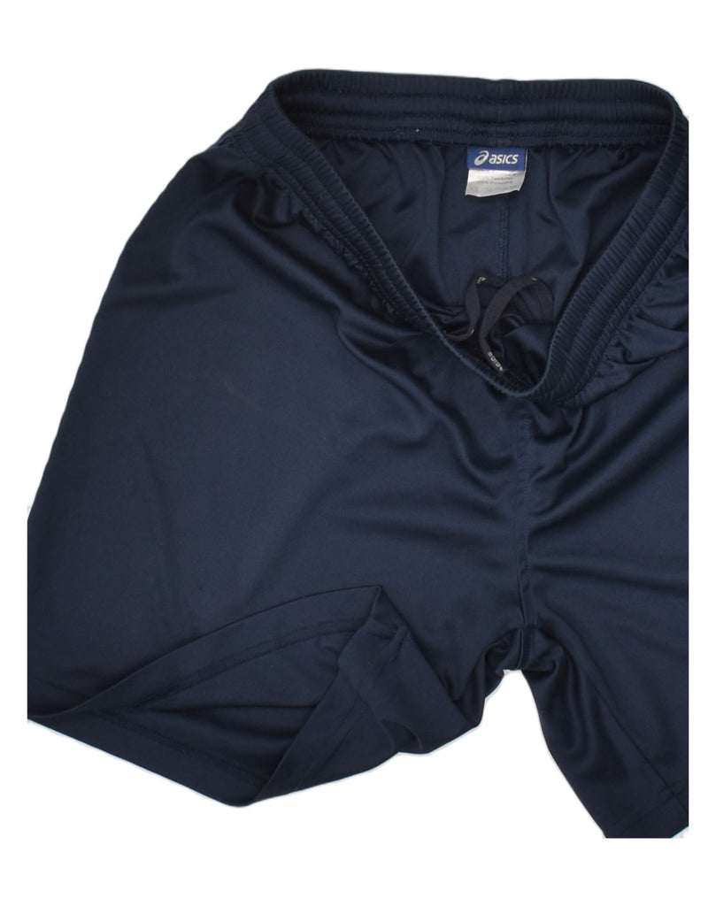 ASICS Boys Sport Shorts 14-15 Years Navy Blue Polyester | Vintage Asics | Thrift | Second-Hand Asics | Used Clothing | Messina Hembry 