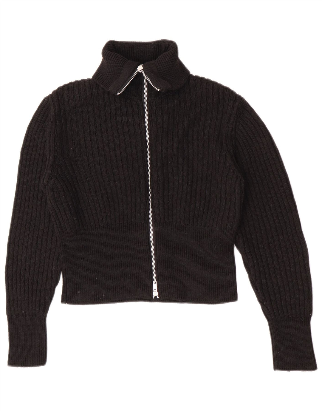 Zara Girls Crop Cardigan Sweater 13-14 Years Black Polyester