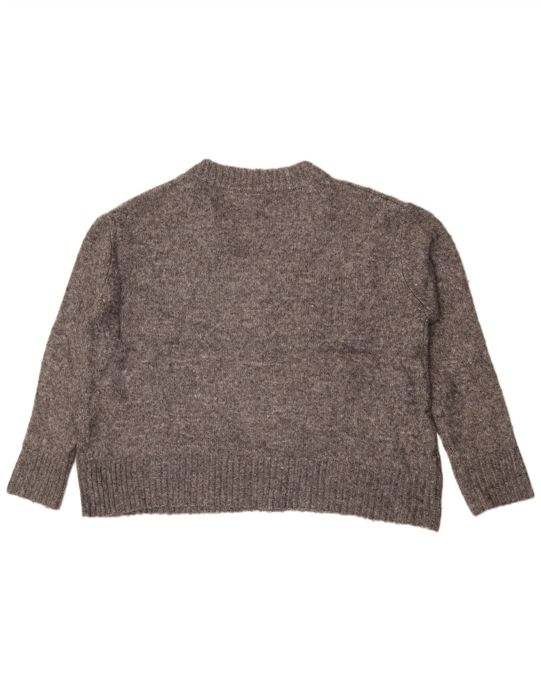 Zara Womens Oversized V-Neck Jumper Sweater UK 10 Small Grey Flecked