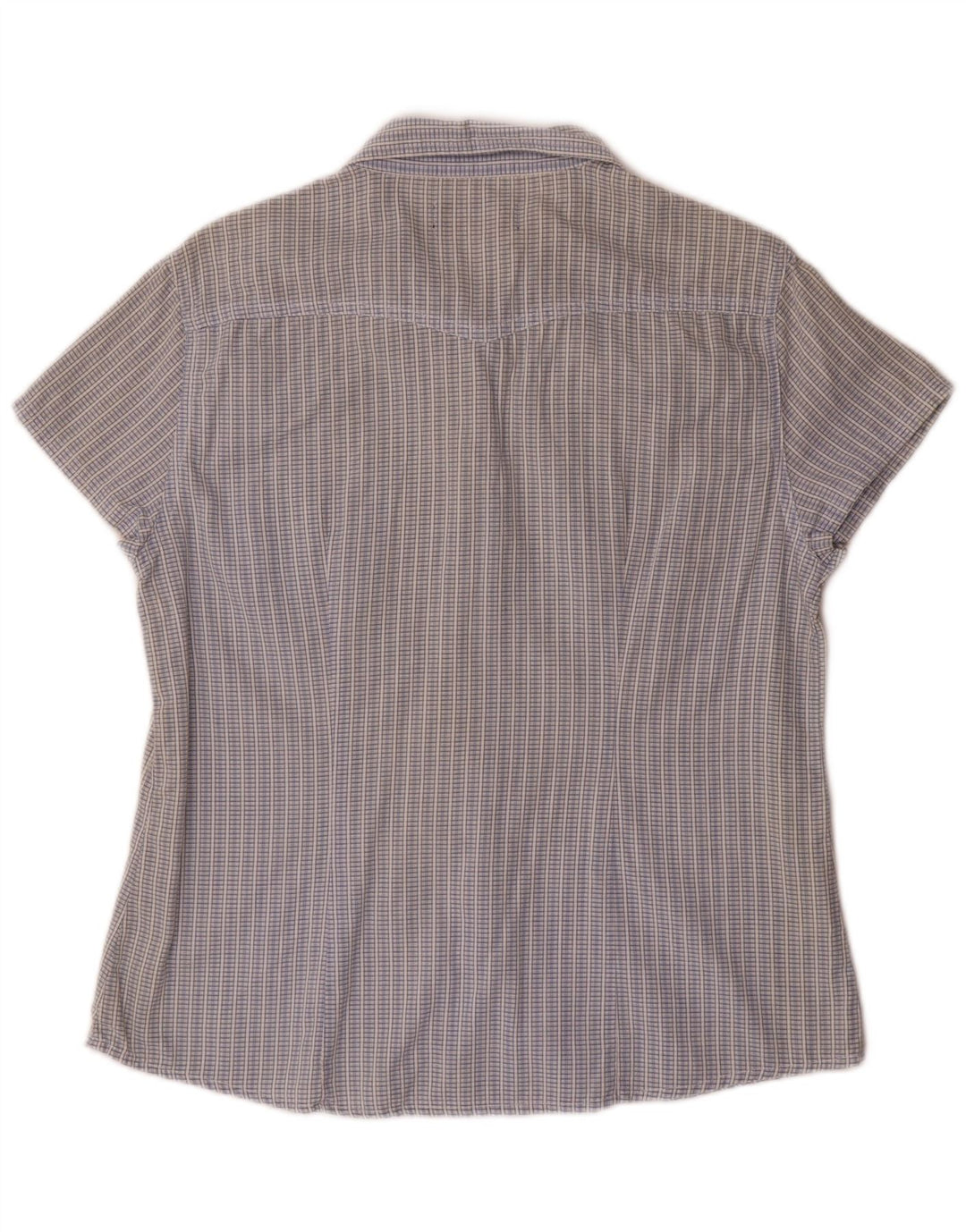 Lee Womens Short Sleeve Shirt UK 14 Large Blue Check Cotton