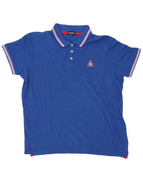 CARRERA Mens Classic Fit Polo Shirt 2XL Blue Cotton